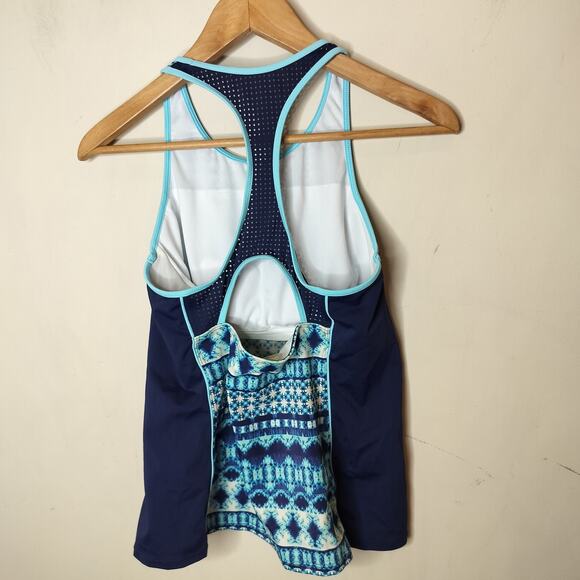 Lands End Tankini Swim Top Tie Dye Soft Cups - Picture 7 of 10